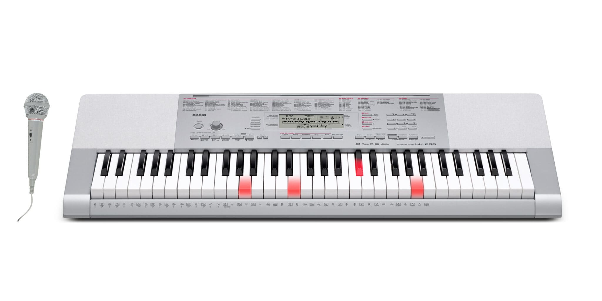 Casio LK-280 Keyboard Med Sanganlæg 61 Oplyste Anslagsfølsomme Tangenter Musiklageret Viborg