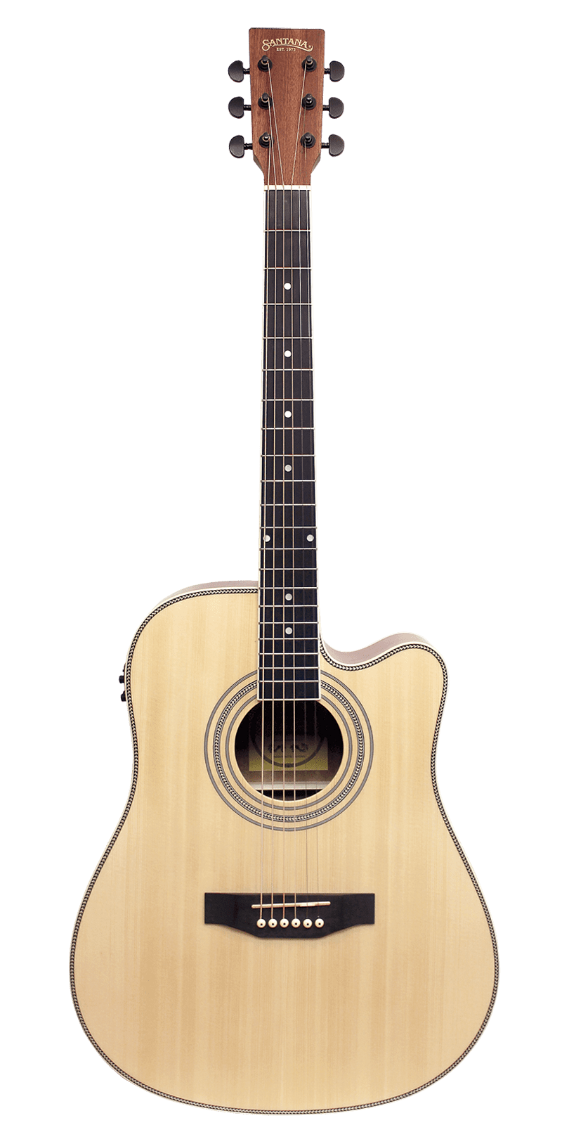 Santana LA-100 EQCW-v2 NA Western Guitar Elektrisk Akustisk Guitar Begynderguitar Stålstrenge Musiklageret Viborg